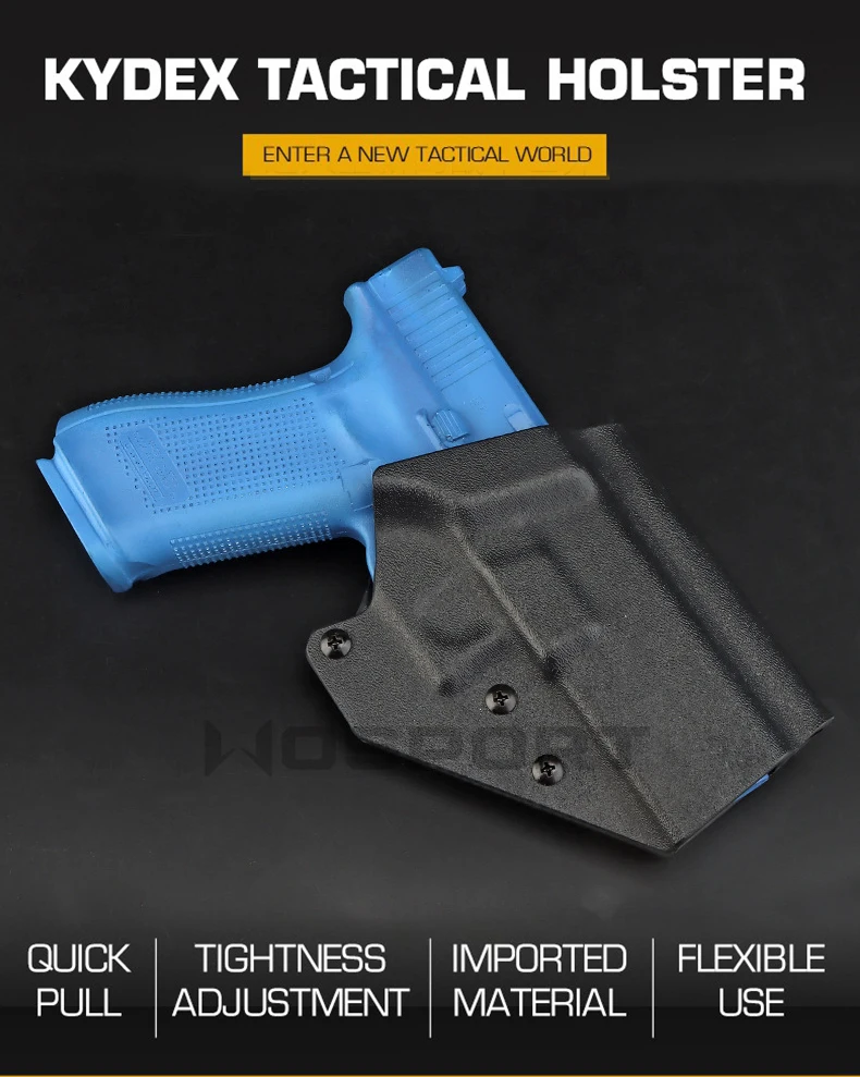 Funda KYDEX para pistola GL17/19/19X 45 en negro