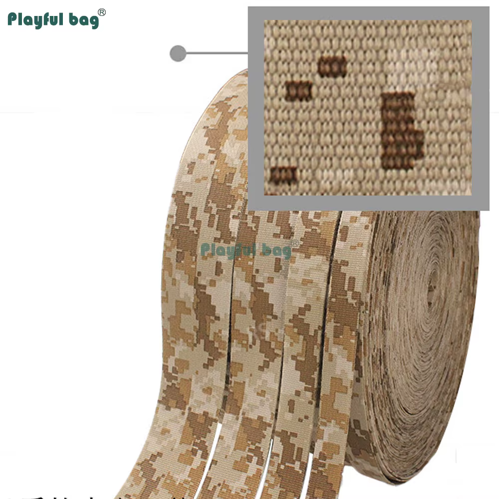 Cinta de nylon táctico camuflaje desert digital con textura ripstop