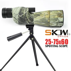 SKWoptics Mira telescópica 25-75x60 táctica camuflaje Realtree trípode