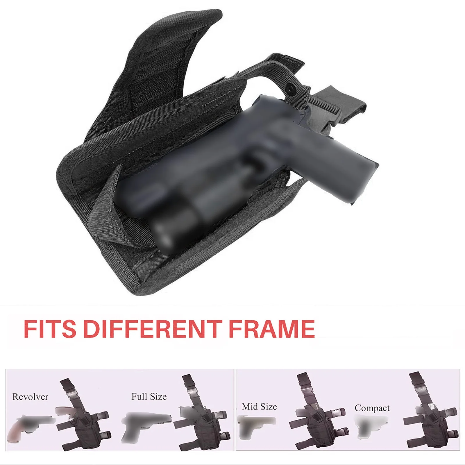 Funda táctica pierna caída pistola Airsoft diestro con bolsa cargadores - imagen 5