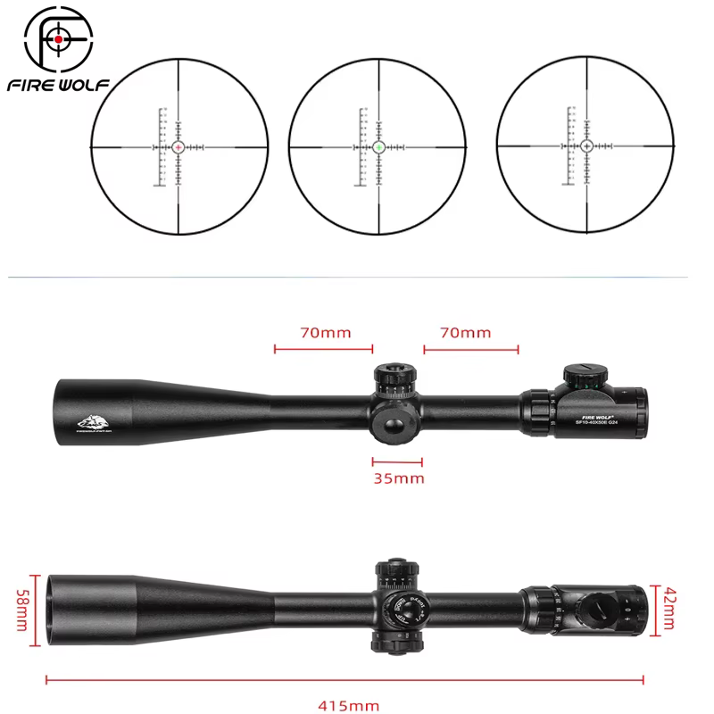 Mira telescópica táctica Fire Wolf para rifle caza lateral