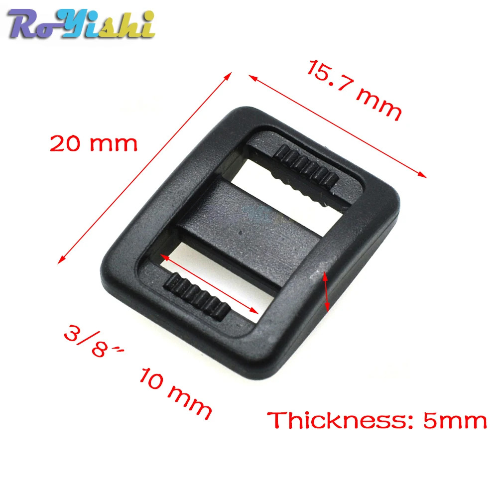 Deslizador Tri-Glide plástico 10 mm negro para correas de mochila - imagen 5