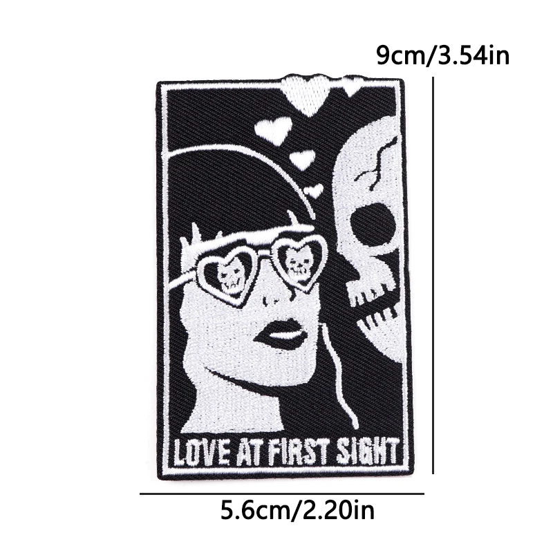 Parche termoadhesivo calavera gótica tarot punk terror, set