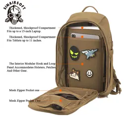 Mochila táctica MOLLE impermeable de nylon desmontable multicapa