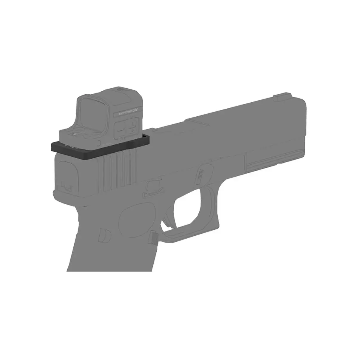 Victoptics adaptador dovetail Glock alza trasera, montaje universal - imagen 3