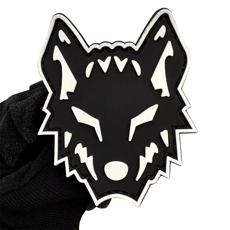 Parche táctico velcro cabeza de lobo 3D PVC moral - imagen 2