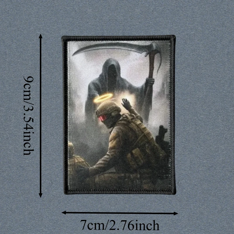 Parche táctico Ángel de la Muerte con gancho y bucle para mochila - imagen 2