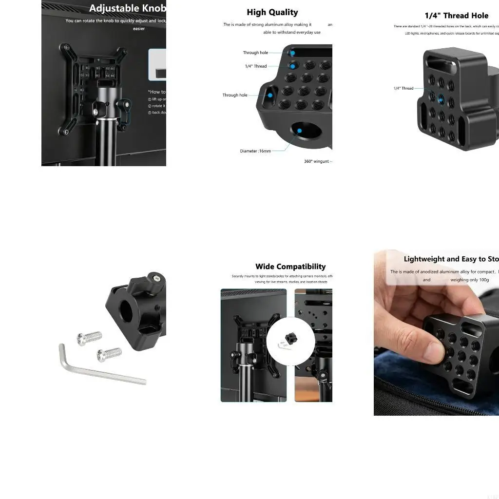 Adaptador universal soporte luz para rosca estándar y accesorios - imagen 4