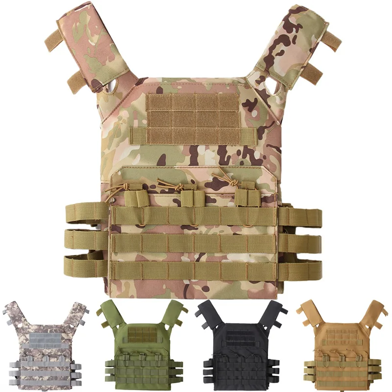 Chaleco táctico MOLLE camuflaje de nylon para airsoft y caza
