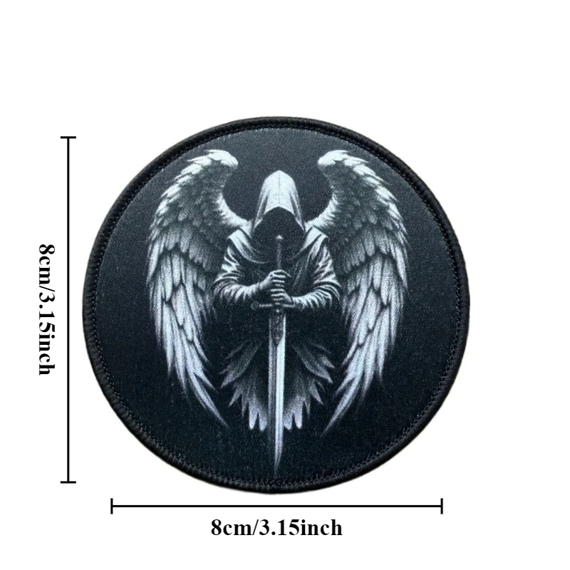 Parche táctico Ángel Guardián con espada, insignia moral y velcro - imagen 2