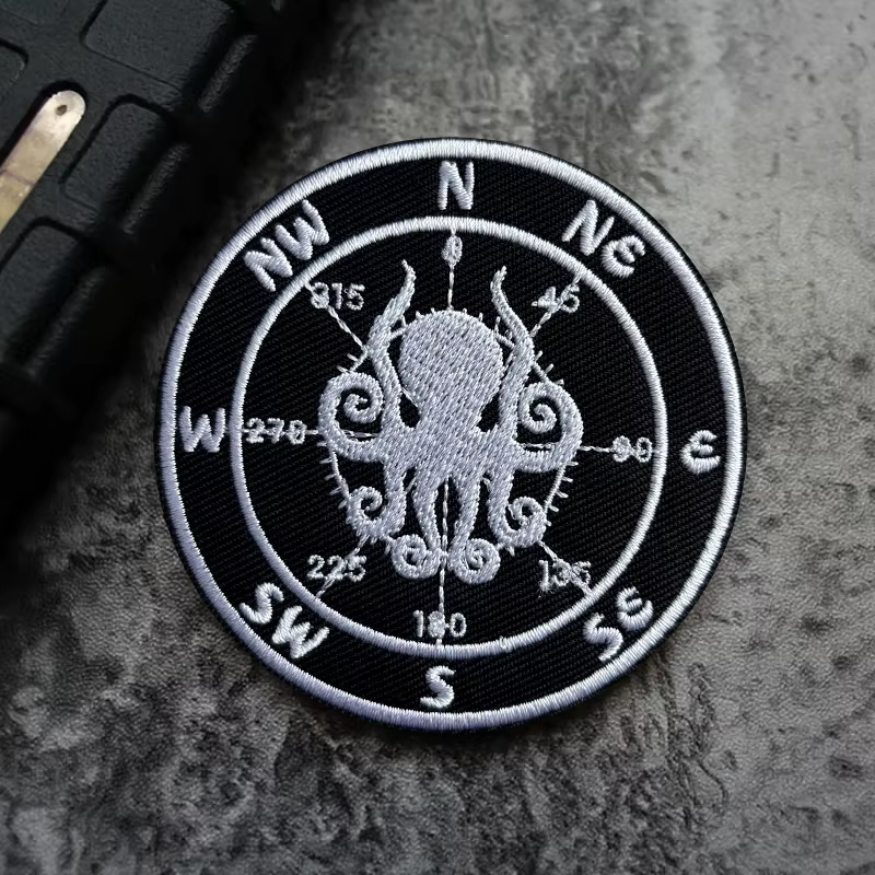 Parche táctico Octopus Compass moral bordado gancho y bucle