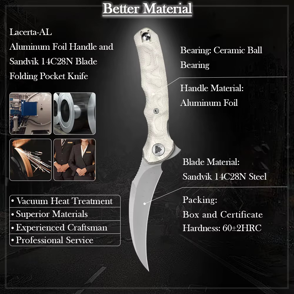 Cuchillo táctico plegable TRIVISA Lacerta EDC 14C28N - imagen 3