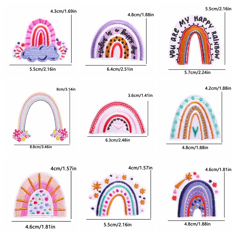 Parche bordado termoadhessivo arcoíris – insignia reversible coser o planchar - imagen 5
