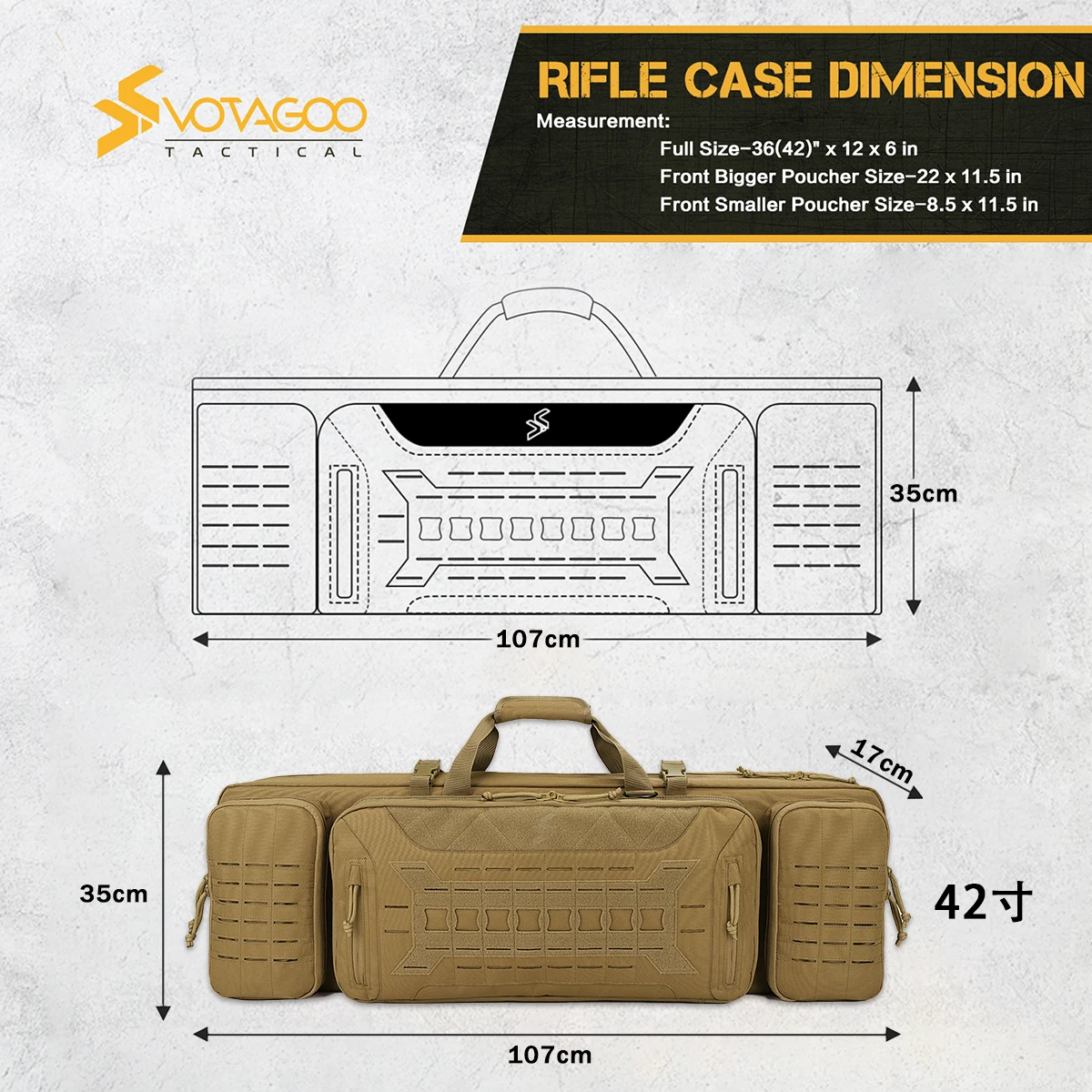 Bolsa táctica VOTAGOO mochila gran capacidad para campo de combate - imagen 2