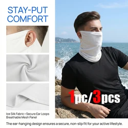 Mascarilla de media cara seda helada transpirable elástica UV