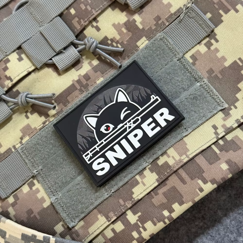 Parche táctico PVC SNIPER Gato Negro moral militar gancho-bucle
