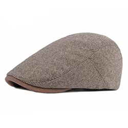 Gorra plana de sarga estilo periódico para hombre
