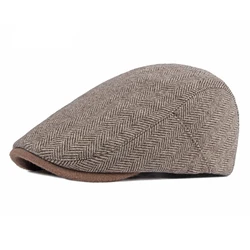 Gorra plana de sarga estilo periódico para hombre