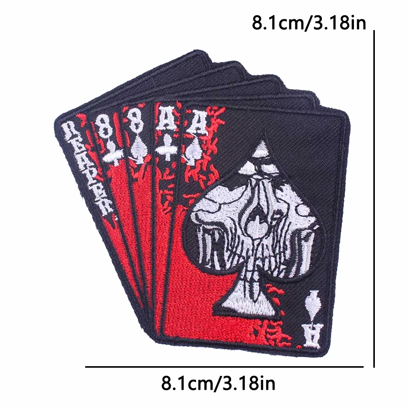Parche bordado calavera gótica roja – termoadhesivo para chaqueta