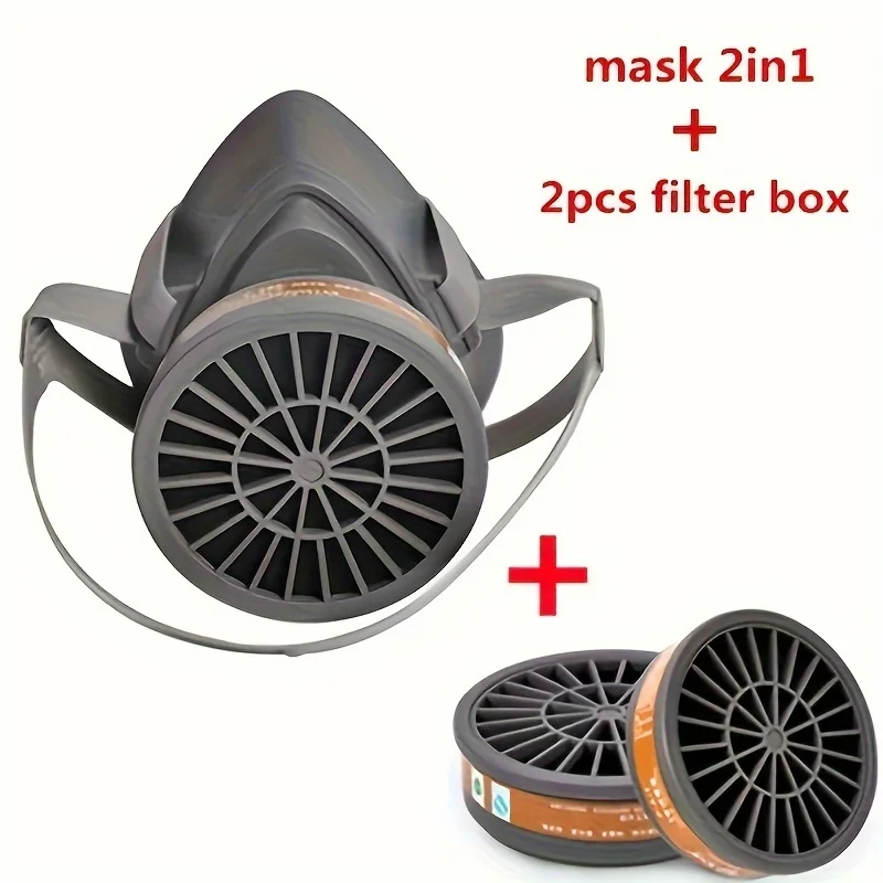 Máscara de gas con carbón activado para humo, polvo y pesticidas - imagen 2