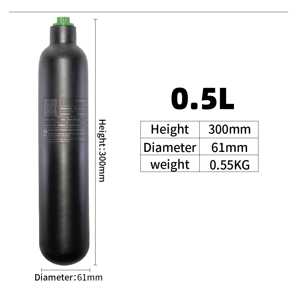 Tanque HPA en distintos tamaños