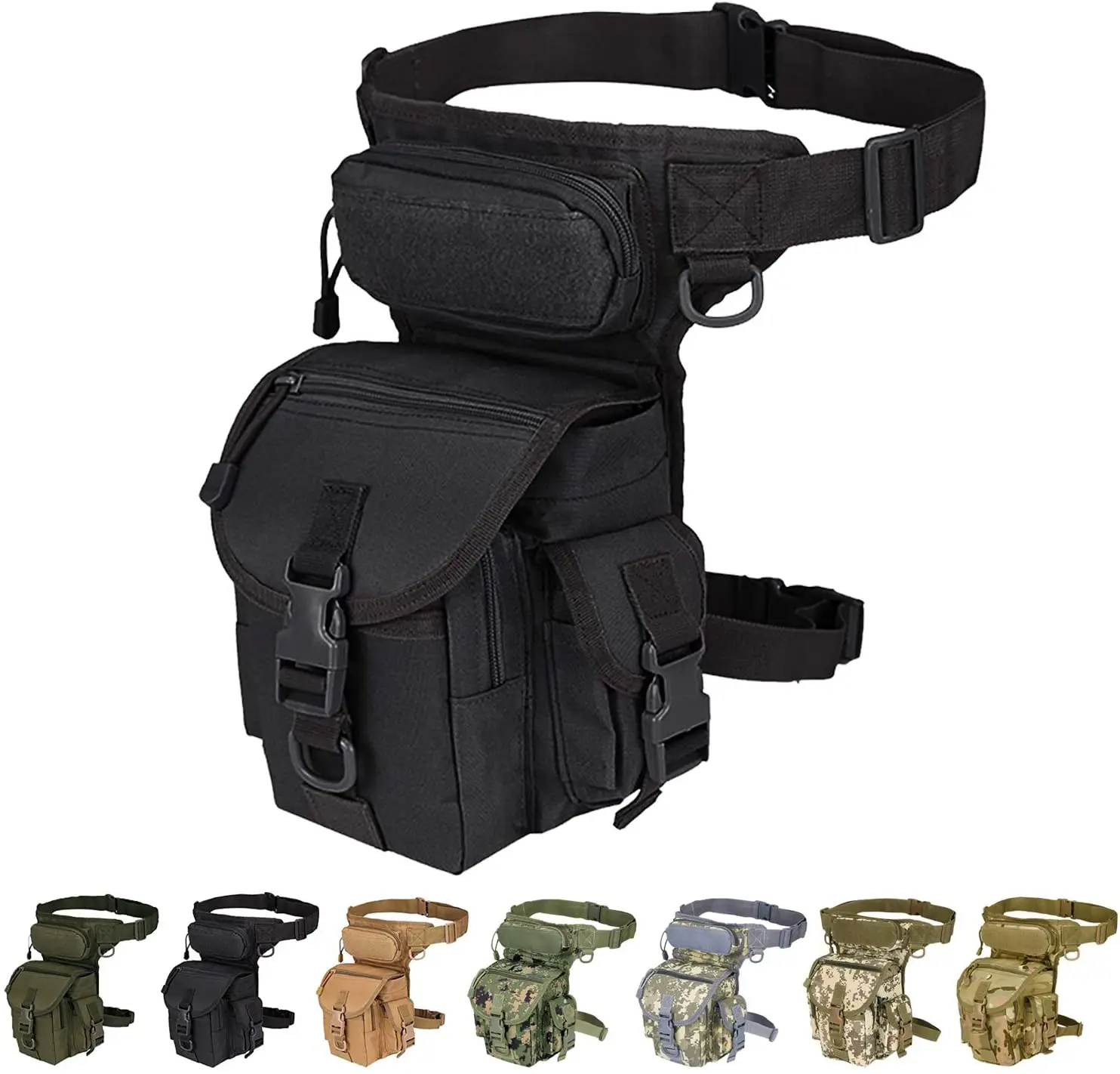 Riñonera táctica Molle para pierna – Bolsa caza senderismo ajustable - imagen 4