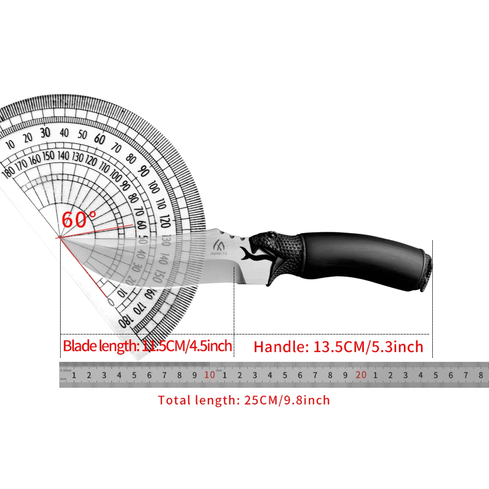 Cuchillo fijo de exterior con funda para camping y senderismo - imagen 3
