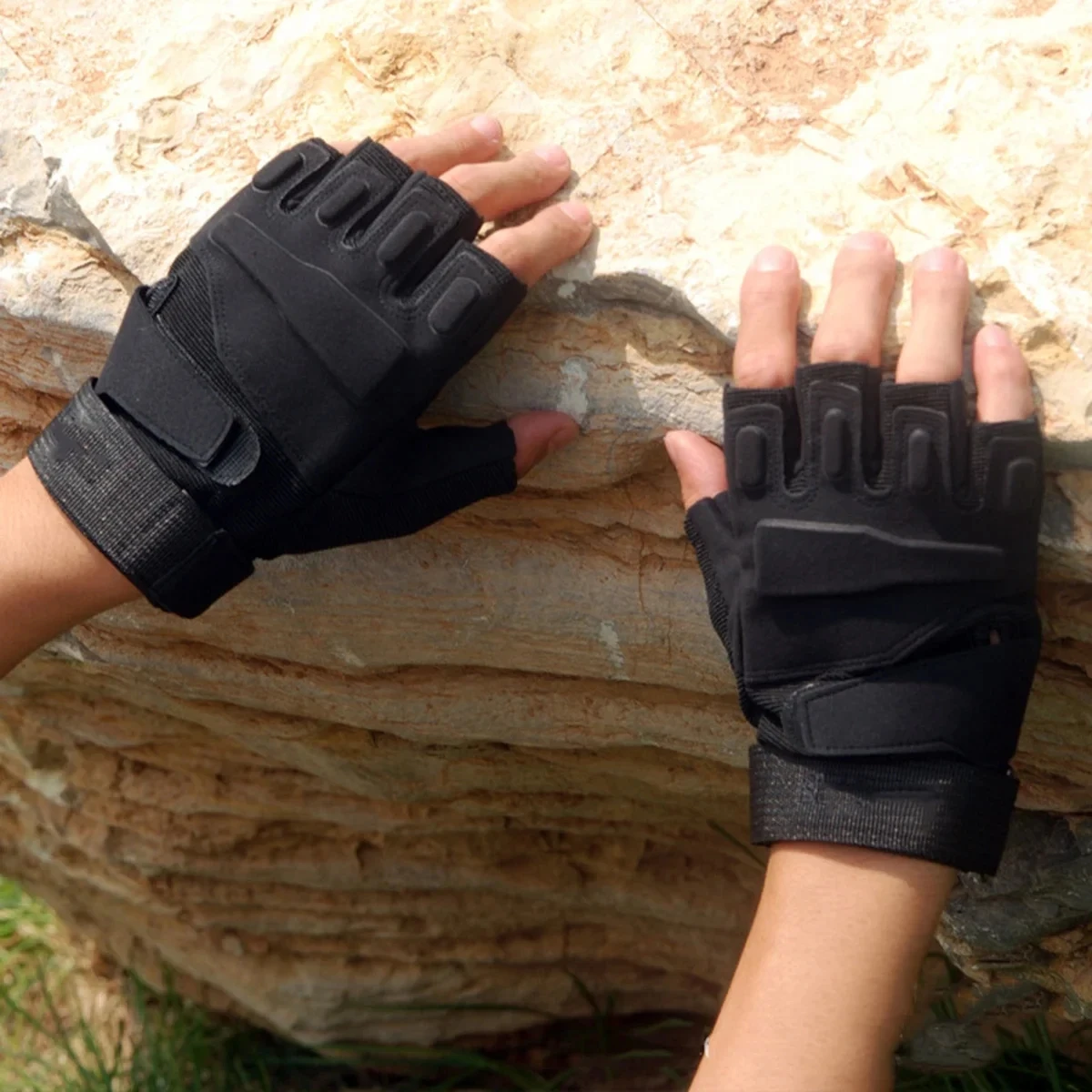 Guantes tácticos medio dedo para ciclismo, escalada y paintball - imagen 2