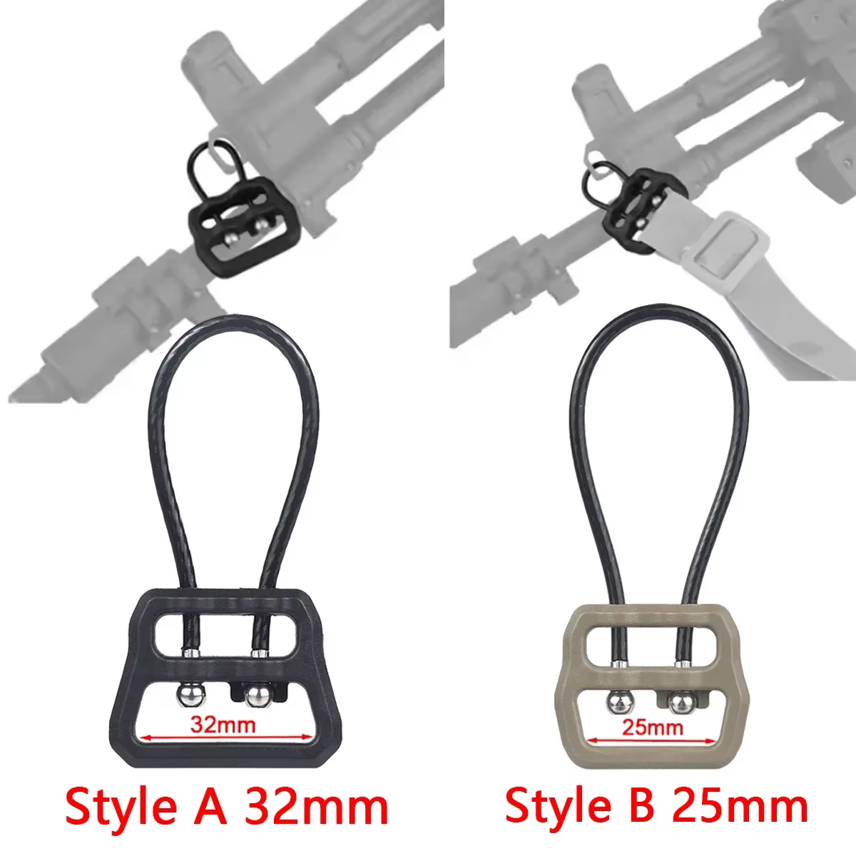 Adaptador QD giratorio 1" y 1,25" AR15 HK416 – Hebilla táctica - imagen 5
