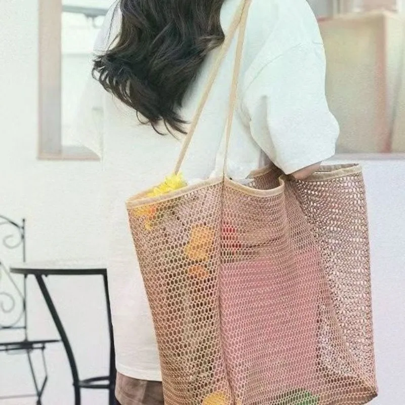 Bolsa plegable gran capacidad tejida para playa y baño portátil - imagen 4