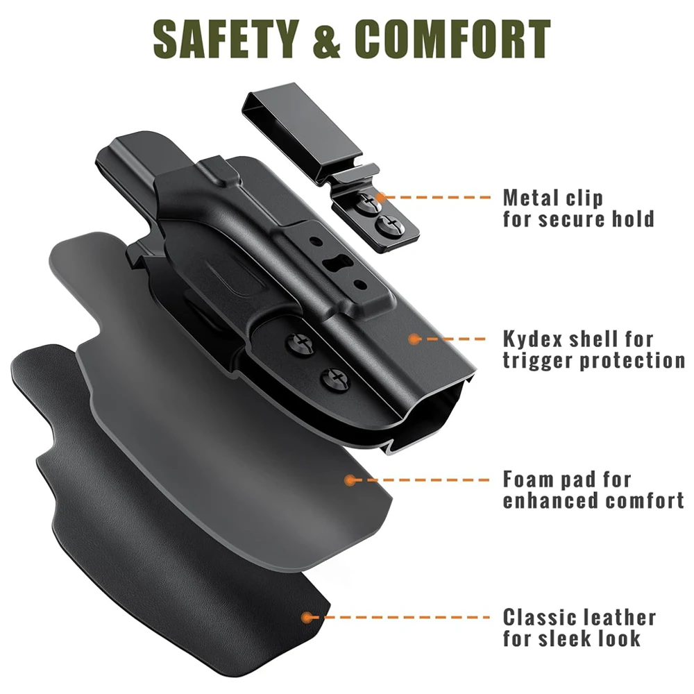 Funda IWB táctica para pistola Glock G19 derecha oculta