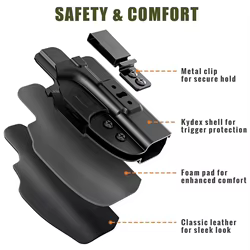 Funda IWB táctica para pistola Glock G19 derecha oculta