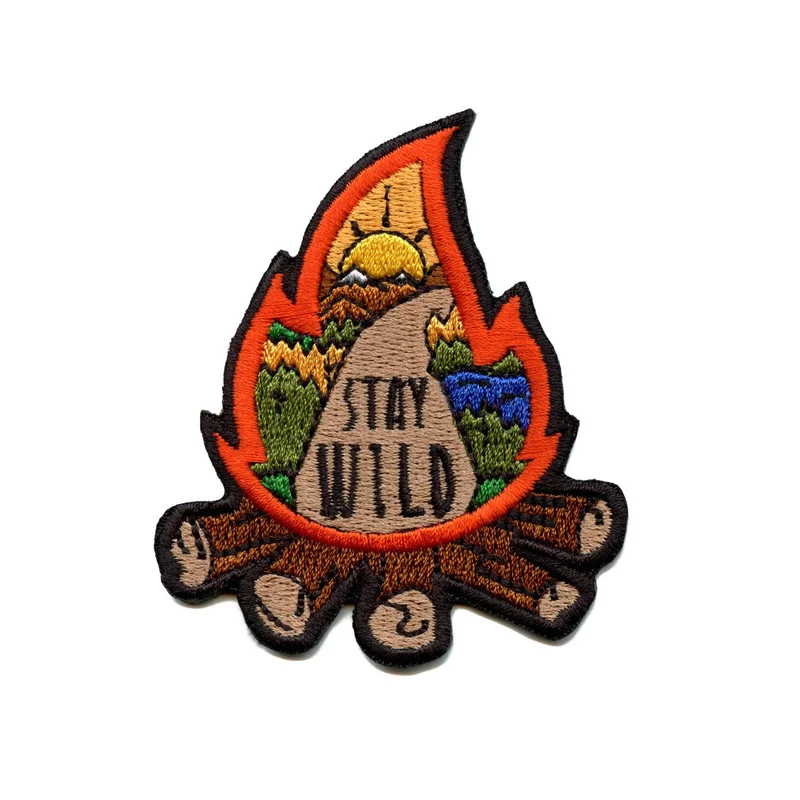Parche bordado brújula para acampar - insignia táctica luminosa PVC - imagen 5