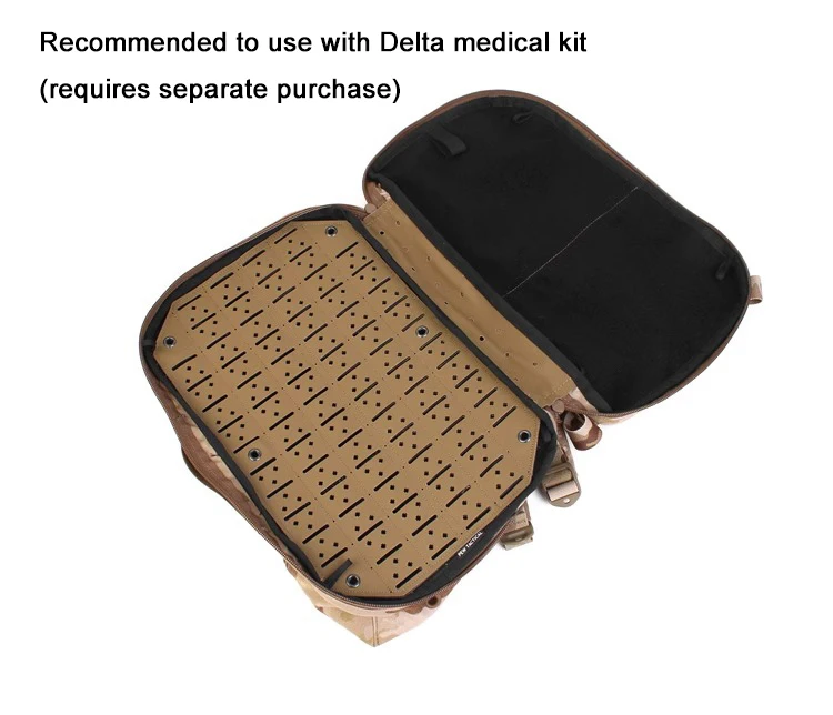 Vista general de la mochila médica