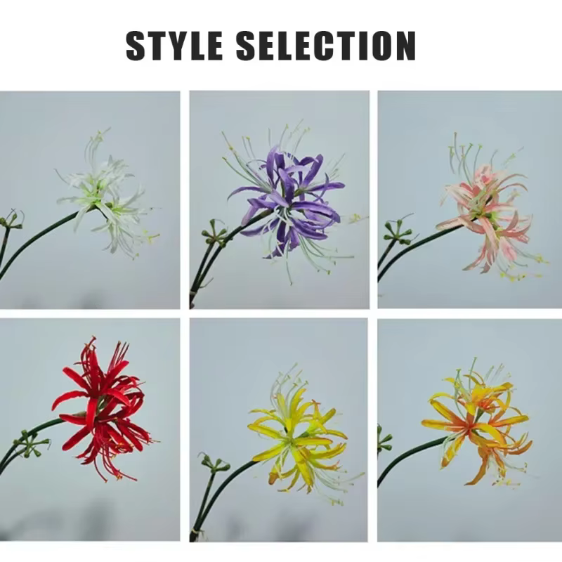 Flores artificiales lirio araña rojo Lycoris radiata para Halloween - imagen 5