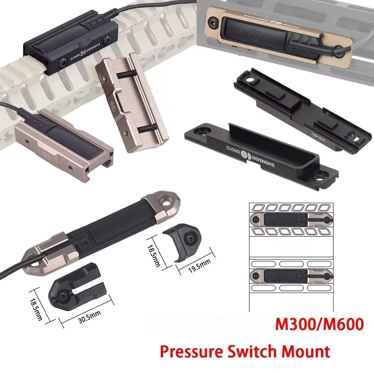 SF M600/M300 Scout Light Linterna Táctica con Presión M-LOK Picatinny - imagen 5