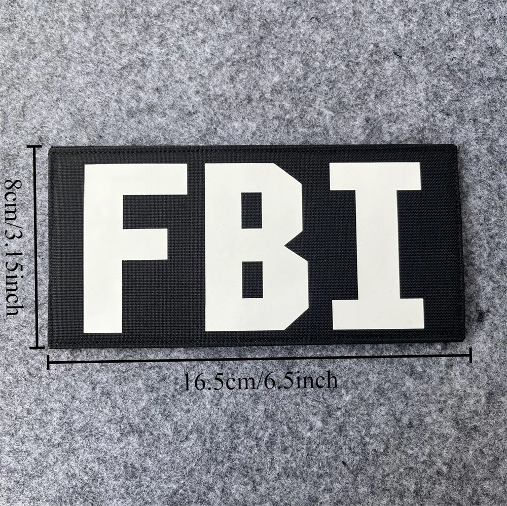 Parche táctico de gancho y bucle FBI – Para chaleco MOLLE mochila