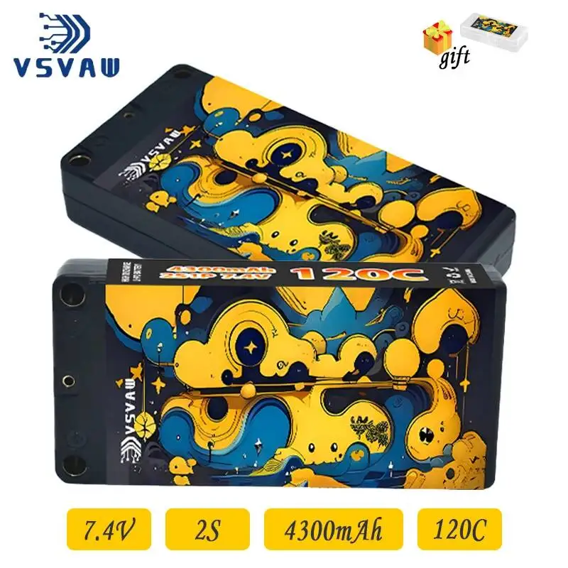 Batería Lipo VSVAW 2S 7.4V 4300mAh 120C con conectores