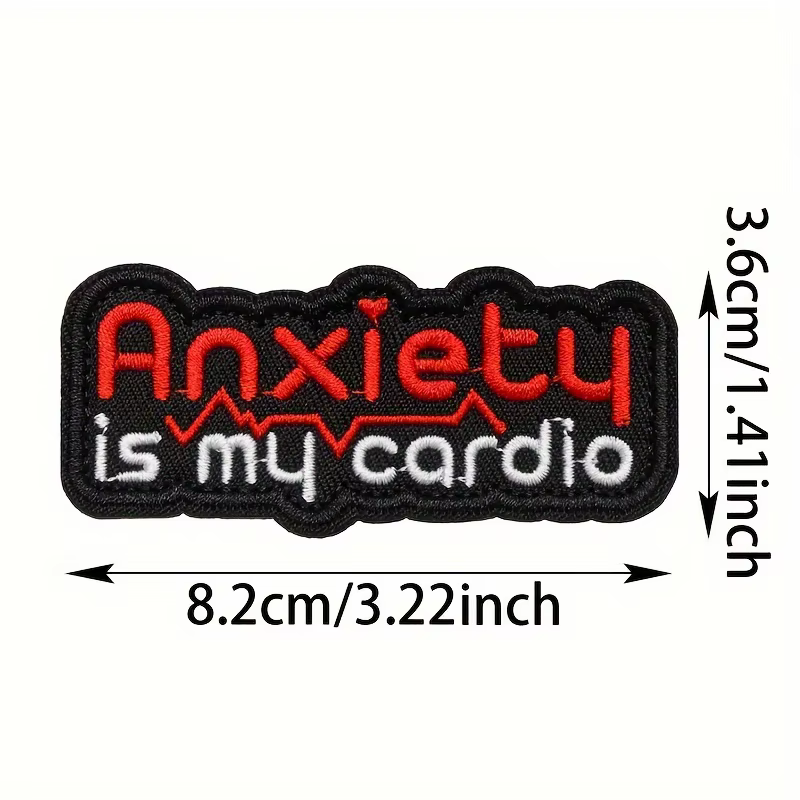 Parche bordado con diseño meme sobre ansiedad para mochilas tácticas
