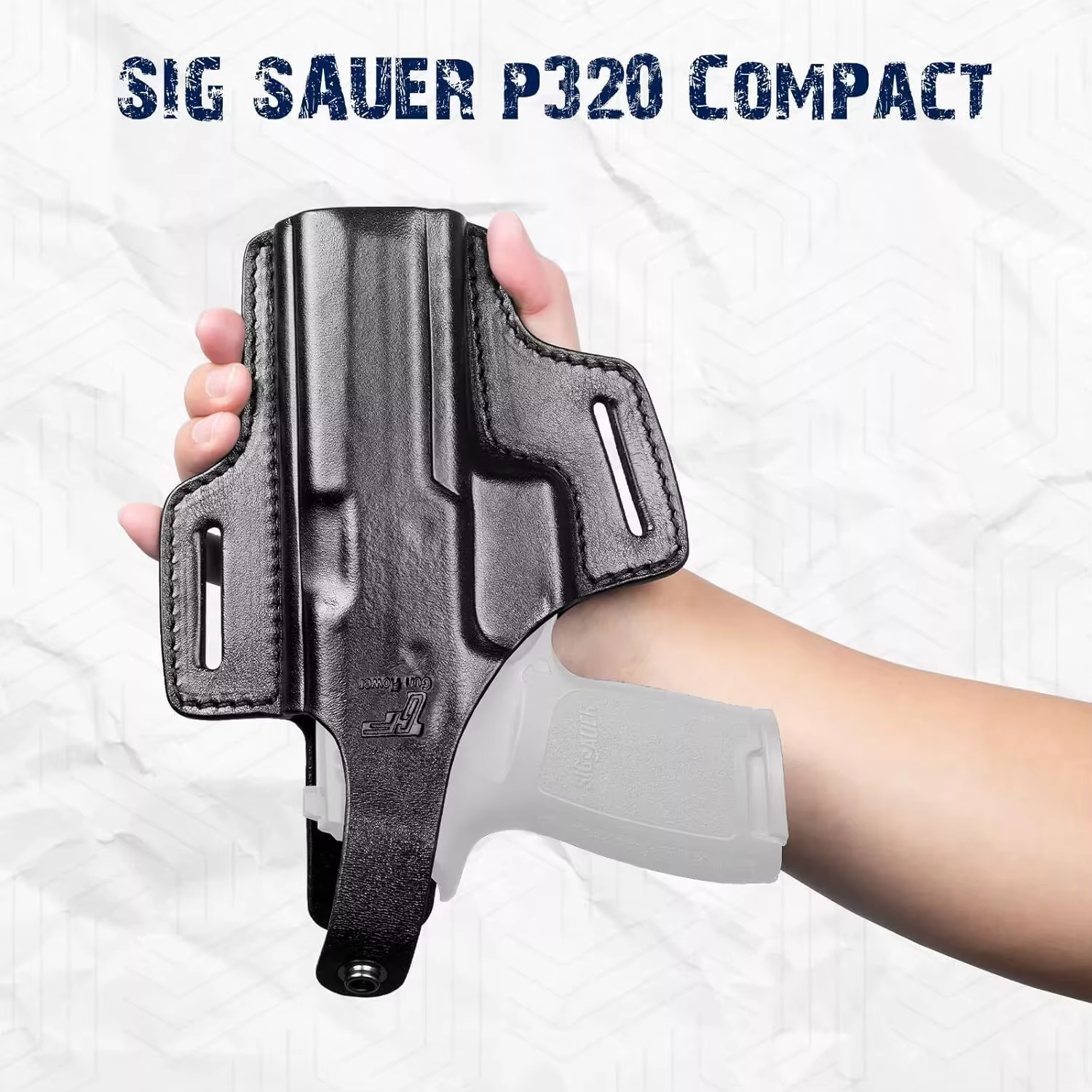 Funda pistola OWB Sig Sauer P Compact cuero diestro con palanca pulgar - imagen 2
