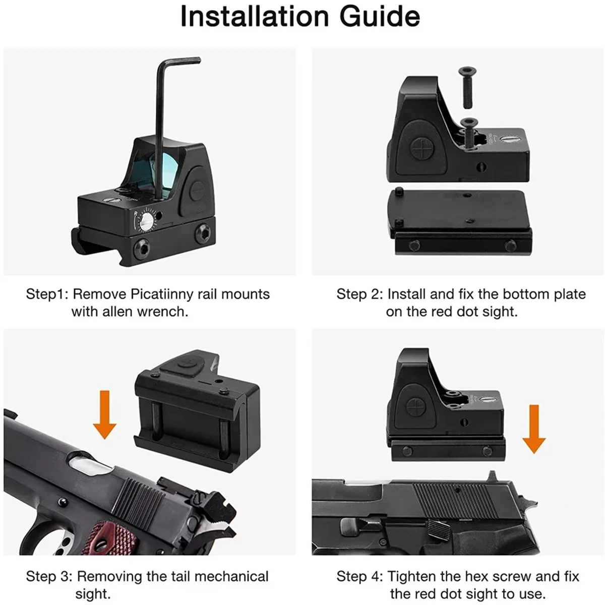 Mira táctica punto rojo para rifle con montaje Glock