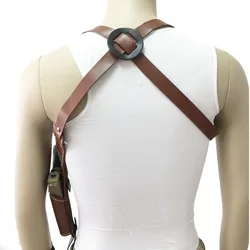 Funda pistola oculta de cuero retro para axila con correas ajustables