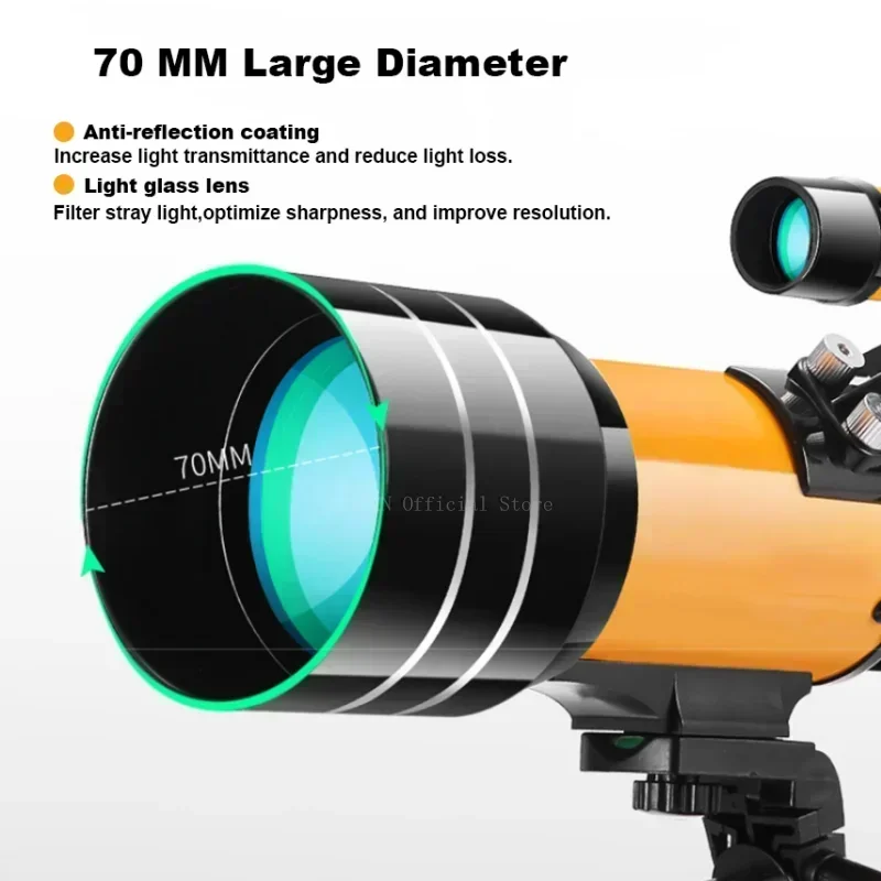 Telescopio astronómico refractor 15x-150x para observación exterior - imagen 5