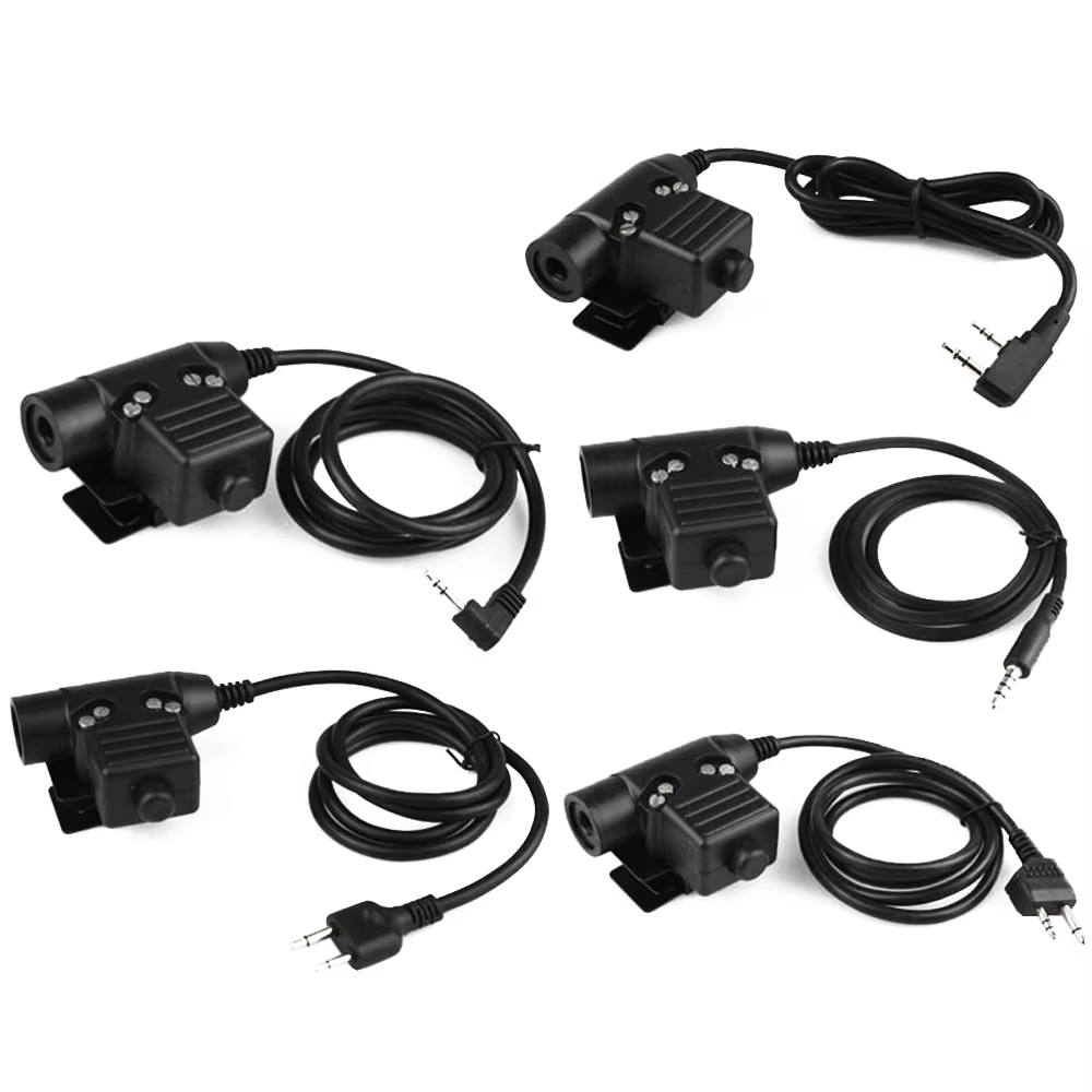 Adaptador PTT para auriculares tácticos compatible Kenwood Icom