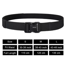 Cinturón táctico KRYDEX nylon elástico con hebilla liberación rápida
