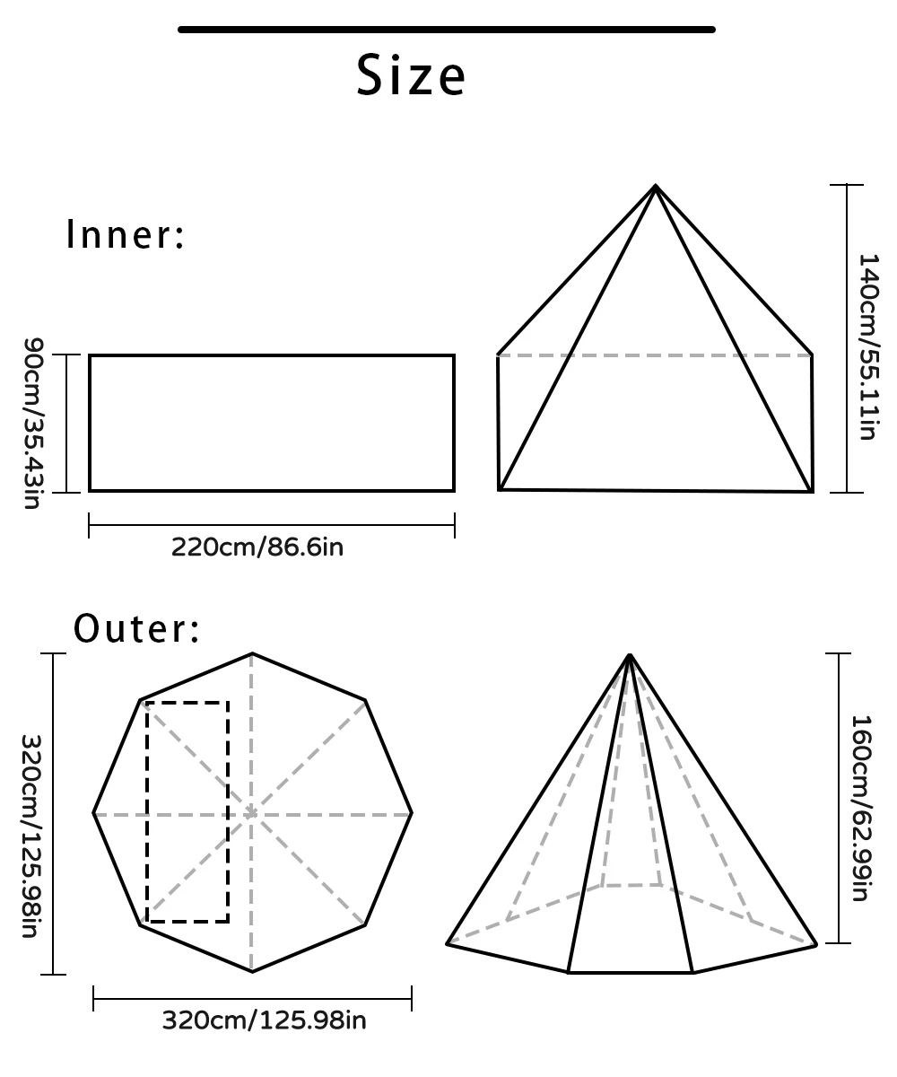 Tienda tipi ultraligera doble capa con ventana y chimenea - imagen 5