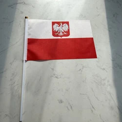 Bandera de Polonia águila poliéster con asta plástica