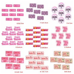 Parche termoadhesivo bordado letras rosadas para ropa táctica