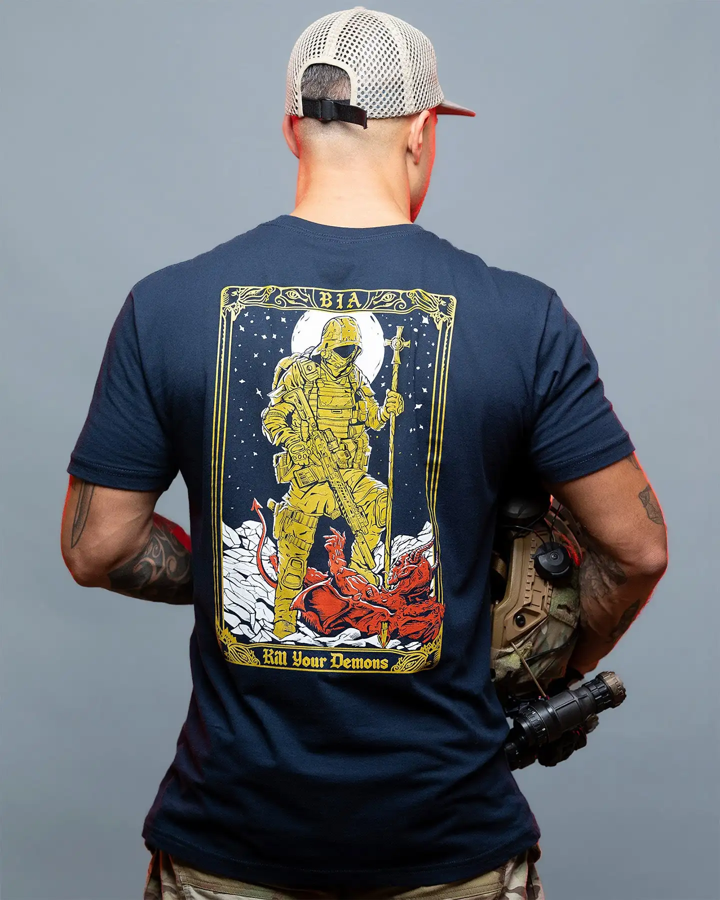 Camiseta deportiva Kill Your Demons de algodón suave para gimnasio - imagen 4