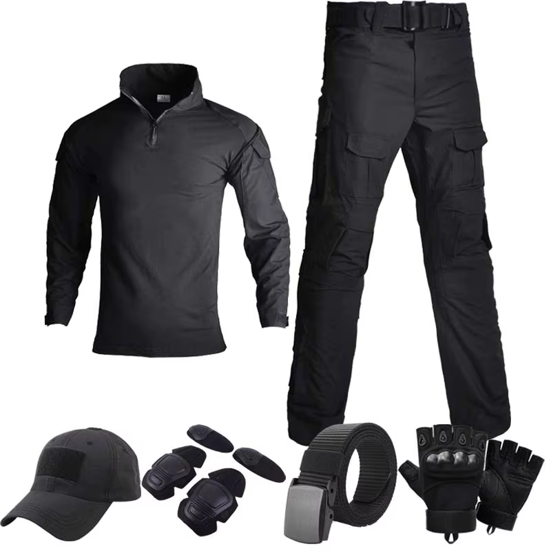 G2 traje táctico negro hombre camisa combate manga larga cargo - imagen 5